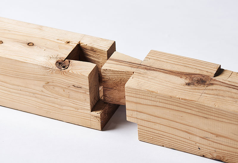 木造建築の従来の材木の継ぎ方